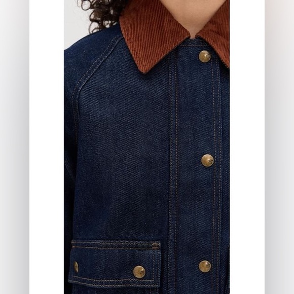 MADEWELL WOMENS BLUE DENIM TRAPEZE JACKET SIZE XL NWOT - Picture 6 of 6